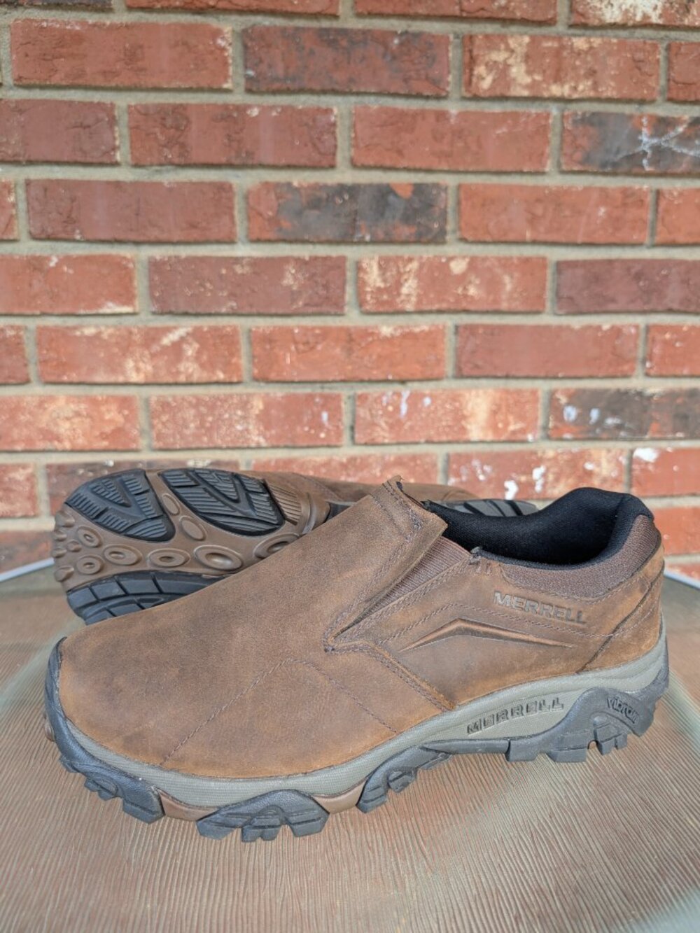 Men's Merrell Brown Leather Slip On Shoes Size 13
